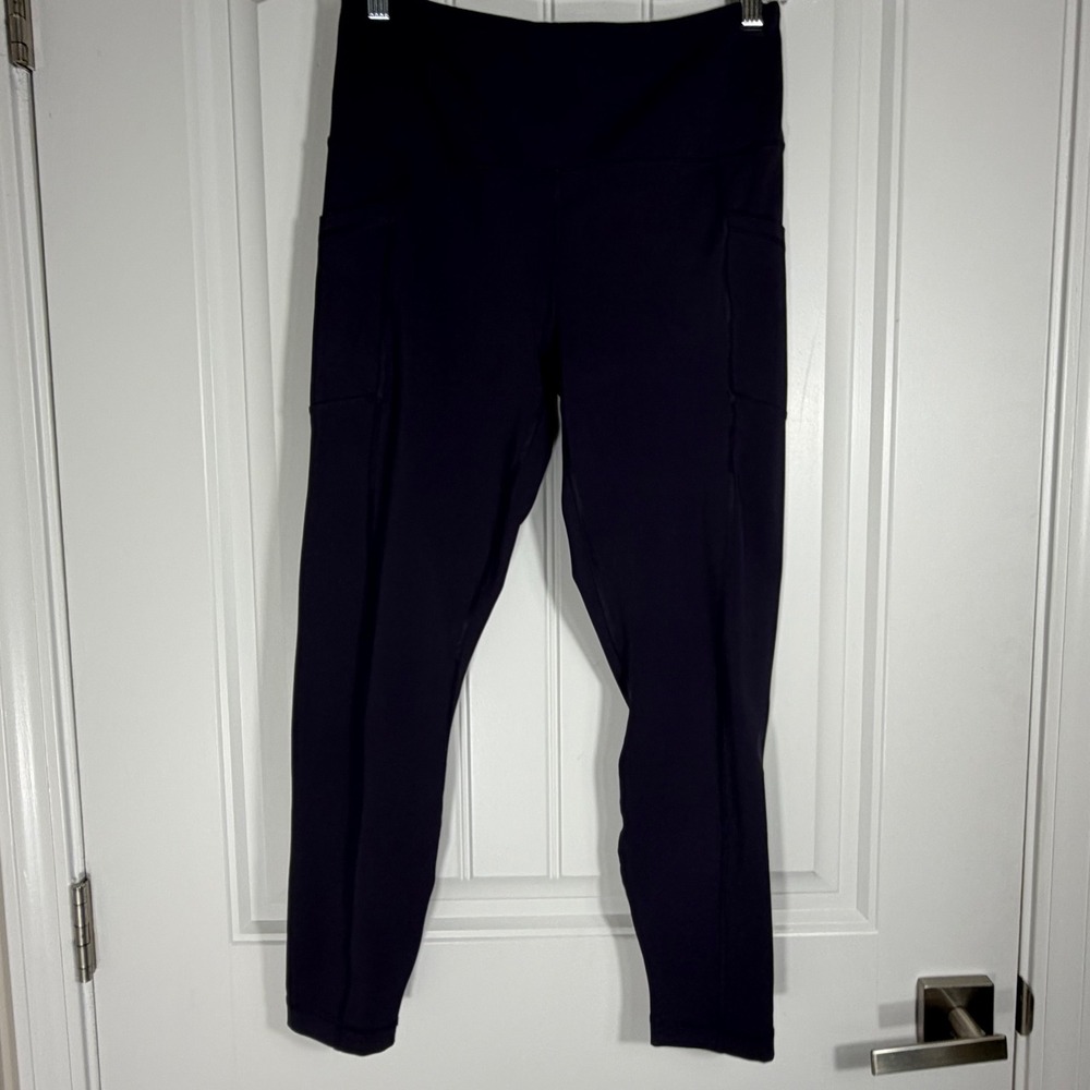90 Degree by Reflex Women Purple High Waist Side Pocket Leggings Size L
